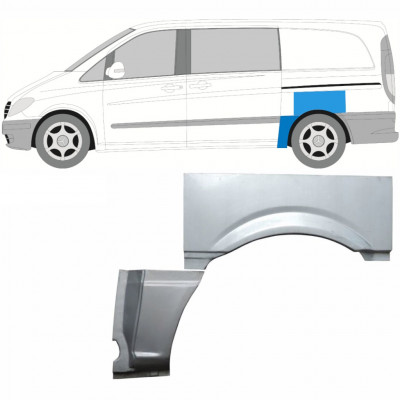 Sidovägg hjulhuskant för Mercedes Vito 2003-2010 / SWB / Vänster / Set 9278