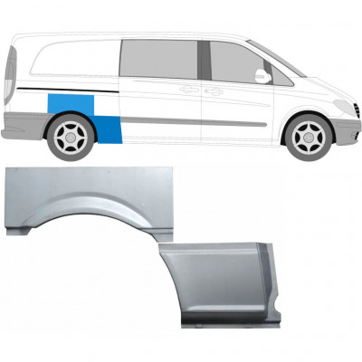 Sidovägg hjulhuskant för Mercedes Vito 2003-2010 / Höger / Set 9275