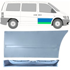 Inre + yttre fram dörrreparationspanel för Mercedes Vito I W638 1996-2003 / Höger / Set 12016