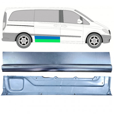 Inre + yttre skjutdörr reparationspanel för Mercedes Vito 2003-2014 / Höger / Set 12046