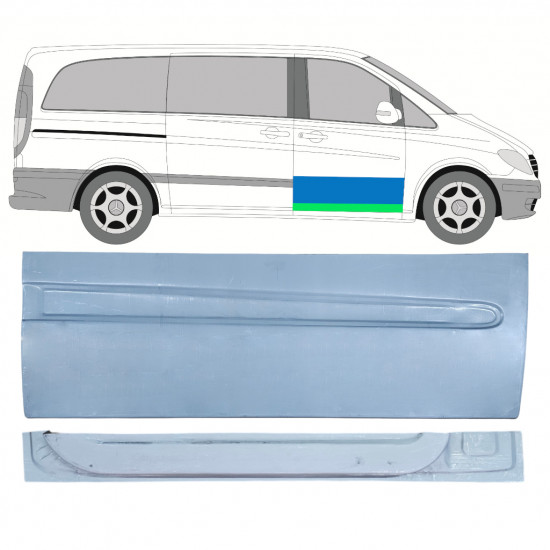 Inre + yttre fram dörrreparationspanel för Mercedes Vito 2003-2014 / Höger / Set 12645