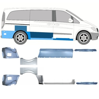 Reparationspanel set för Mercedes Vito W639 2003-2014 / Vänster+Höger / 14788