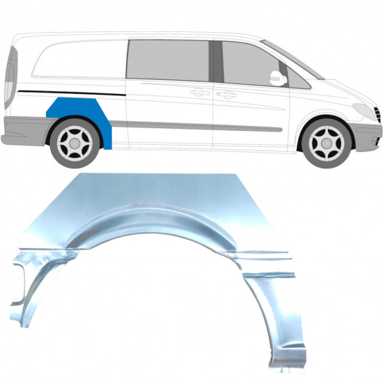 Sidovägg hjulhuskant för Mercedes Vito 2003-2010 / Höger 5884