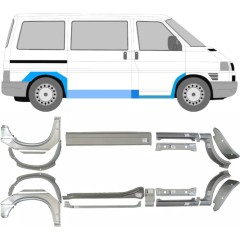 Reparationspanel för tröskel + fram + bak stänkskärm för Volkswagen Transporter T4 1990-2003 / Set 7147