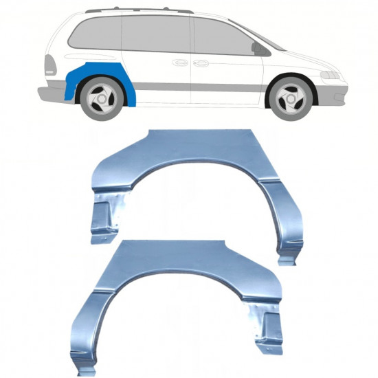 Sidovägg hjulhuskant för Chrysler Voyager 1996-2001 / Vänster+Höger / Set 9967