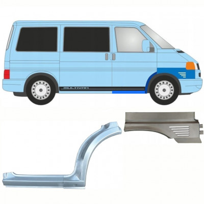 Fram hjulhus + skärm + fram skärm reparationspanel för VW Transporter T4 Caravelle 1996- / Höger / Set 10043