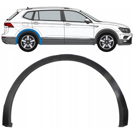 Prydnadslist stänkskärm list för Volkswagen Tiguan 2016-2024 Allspace / Höger 8193