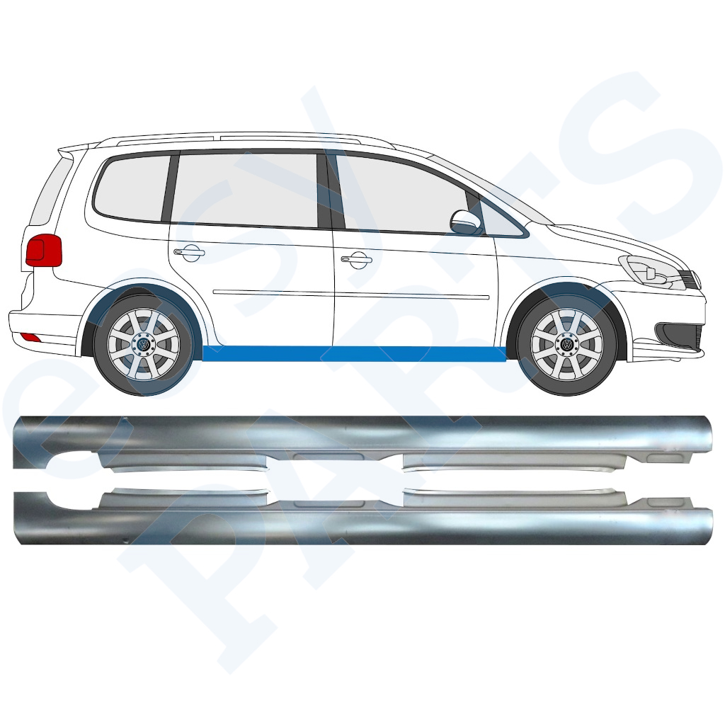 Produktbild von OMAC Seitentürleiste Türleisten Türschutzleiste Kompatibel Mit VW Jetta 2006-2021 Alu Schwarz 4X