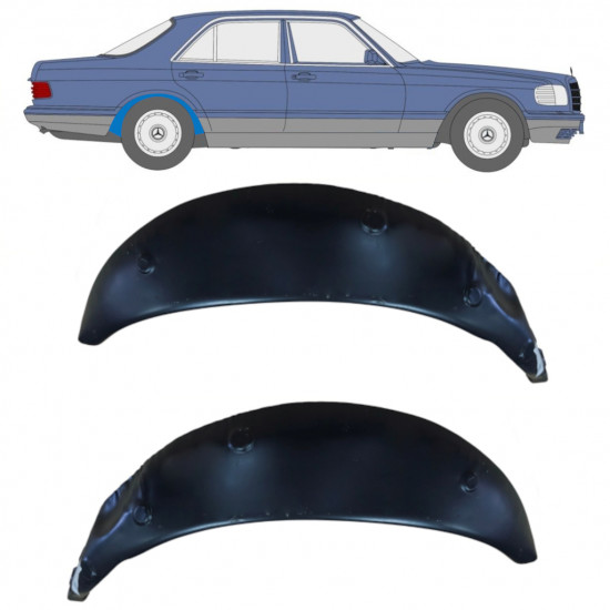 Hjulhus reparationsplåt för Mercedes S-class 1979-1991 / Vänster+Höger / Set 10533