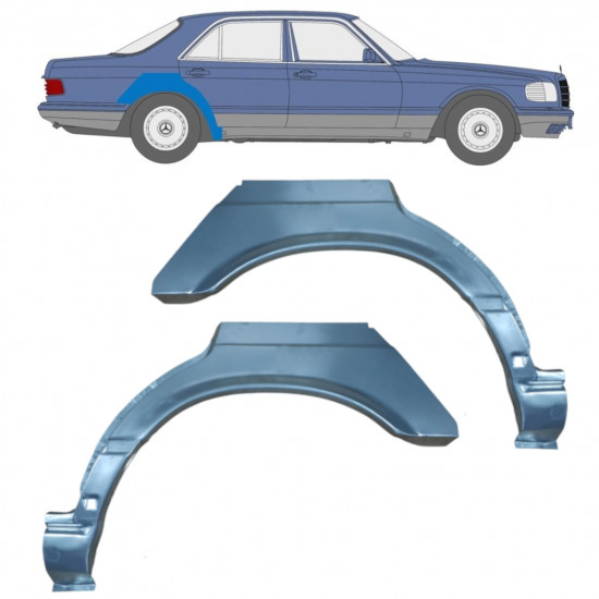 Sidovägg hjulhuskant för Mercedes S-class 1979-1991 / Vänster+Höger / Set 9644