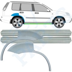 Tröskelplåt + sidovägg hjulhuskant för Nissan X-Trail 2001-2007 / Vänster+Höger / Set 9638
