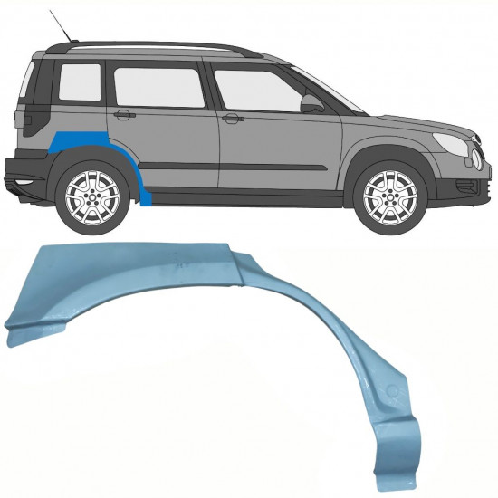 Sidovägg hjulhuskant för Skoda Yeti 2009- / Höger 10704