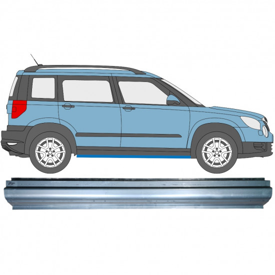 Tröskelplåt reparationspanel för Skoda Yeti 2009- / Vänster = Höger (symmetrisk) 7201