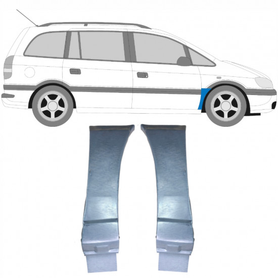 Reparationspanel till framskärm för Opel Zafira 1999-2005 / Vänster+Höger / Set 9404