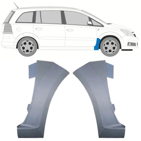 Reparationspanel till framskärm för Opel Zafira B 2005-2012 / Vänster+Höger / Set 16852