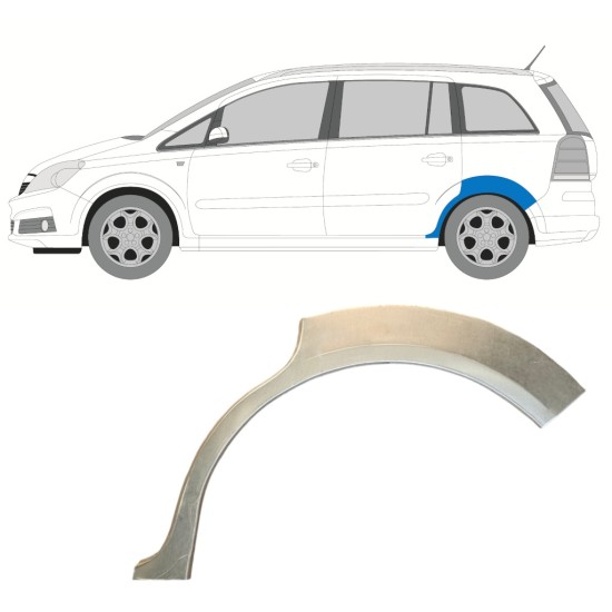 Sidovägg hjulhuskant för Opel Zafira B 2005-2012 / Vänster 14757 Sidovägg hjulhuskant för Opel Zafira B 2005-2012 / Vänster 14757