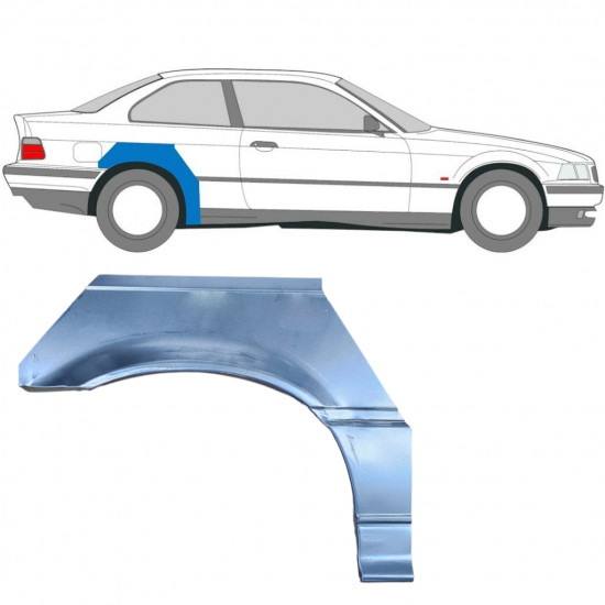 BMW E36 3 COUPE CABRIO 1990-2000 REPARATION AV BAKSKÄRM / HÖGER