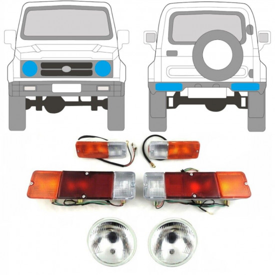 SUZUKI SAMURAI 1986-1995 HUVUDLJUS + VÄNDSIGNAL + LAMPA / UPPSÄTTNING